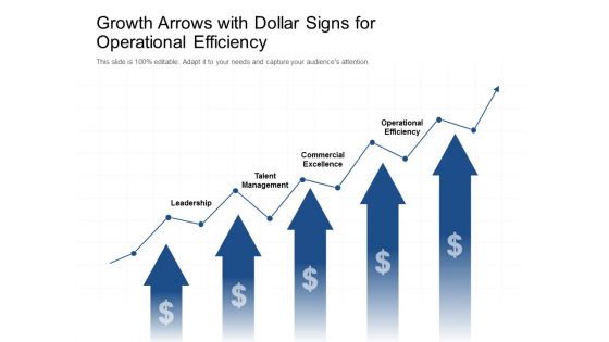 Growth Arrows With Dollar Signs For Operational Efficiency Ppt Powerpoint Presentation Icon Smartart