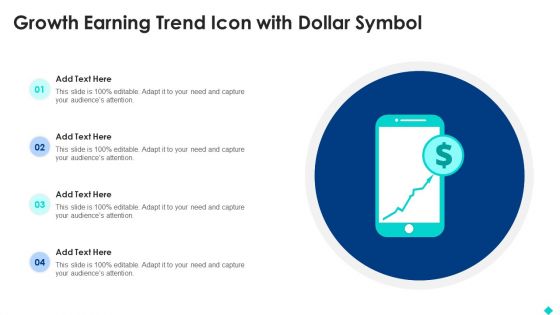 Growth Earning Trend Icon With Dollar Symbol Clipart PDF