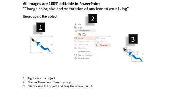 Growth Puzzle Arrow Design With Hand Powerpoint Template