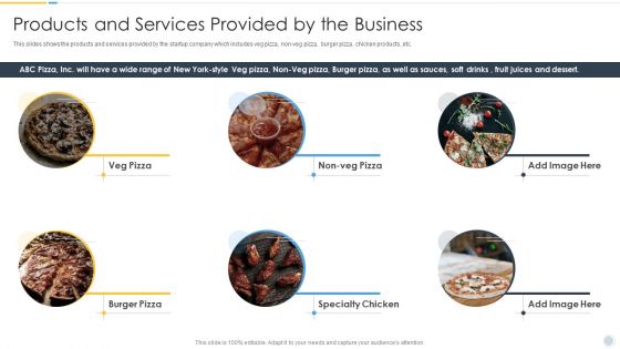 Growth Strategy For Startup Company Products And Services Provided By The Business Graphics PDF