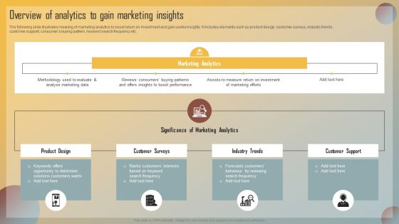 Guide For Marketing Analytics To Improve Decisions Overview Of Analytics To Gain Marketing Insights Introduction PDF