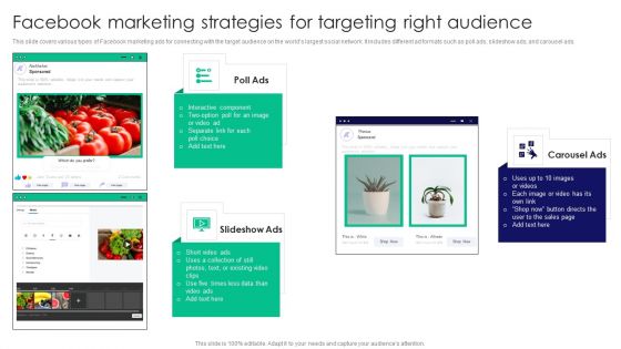Guide To Business Customer Acquisition Facebook Marketing Strategies For Targeting Right Audience Infographics PDF