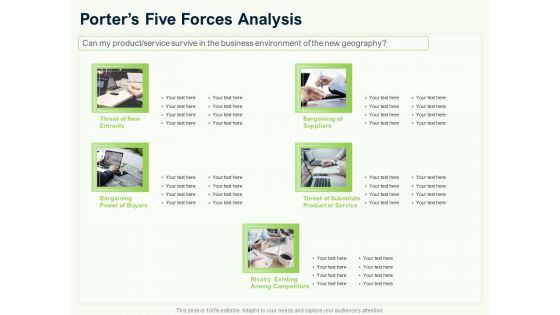 Guide To Overseas Expansion Plan For Corporate Entity Porters Five Forces Analysis Graphics PDF