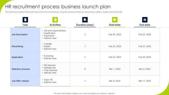 HR Recruitment Process Business Launch Plan Icons PDF HR Recruitment Process Business Launch Plan Icons PDF