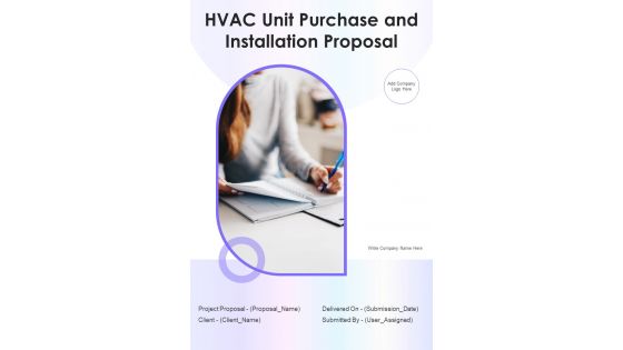 HVAC Unit Purchase And Installation Proposal Example Document Report Doc Pdf Ppt