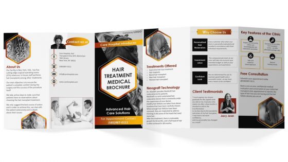 Hair Treatment Medical Brochure Trifold Hair Treatment Medical Brochure Trifold