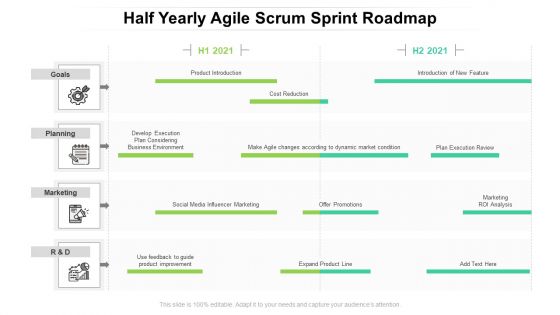 Half Yearly Agile Scrum Sprint Roadmap Icons Half Yearly Agile Scrum Sprint Roadmap Icons