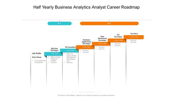 Half Yearly Business Analytics Analyst Career Roadmap Infographics