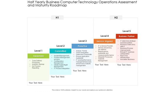 Half Yearly Business Computer Technology Operations Assessment And Maturity Roadmap Structure
