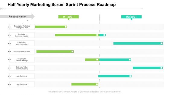 Half Yearly Marketing Scrum Sprint Process Roadmap Microsoft