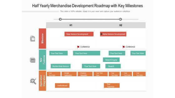 Half Yearly Merchandise Development Roadmap With Key Milestones Sample