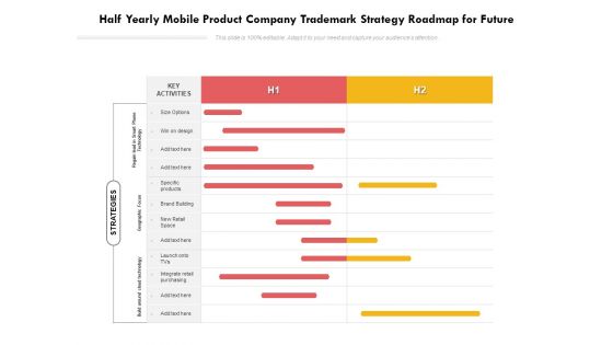 Half Yearly Mobile Product Company Trademark Strategy Roadmap For Future Mockup