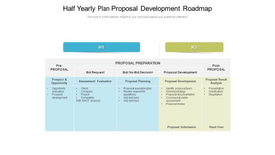 Half Yearly Plan Proposal Development Roadmap Icons