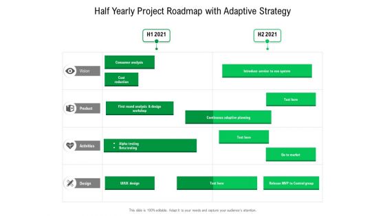 Half Yearly Project Roadmap With Adaptive Strategy Designs