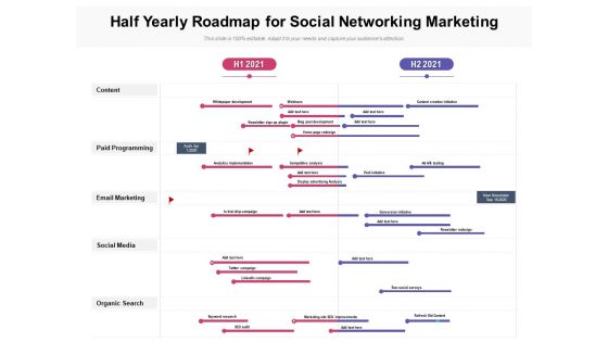 Half Yearly Roadmap For Social Networking Marketing Demonstration