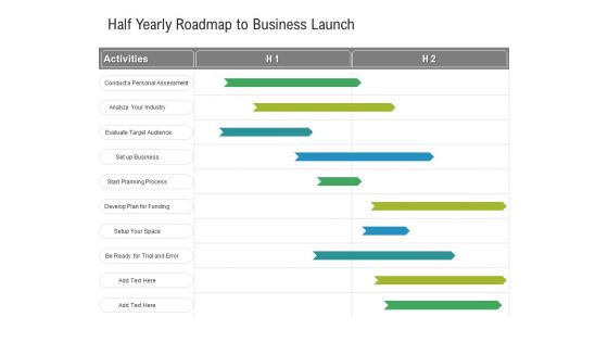 Half Yearly Roadmap To Business Launch Icons