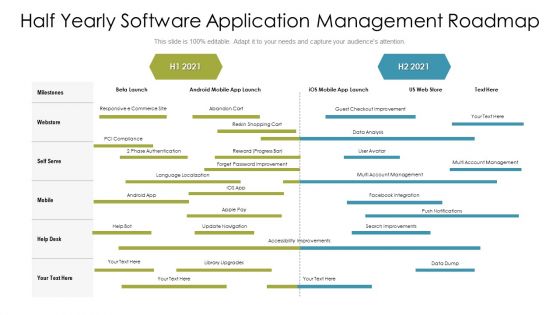 Half Yearly Software Application Management Roadmap Template Half Yearly Software Application Management Roadmap Template
