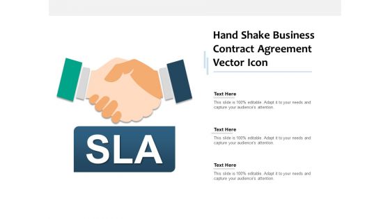 Hand Shake Business Contract Agreement Vector Icon Ppt PowerPoint Presentation Infographic Template Display