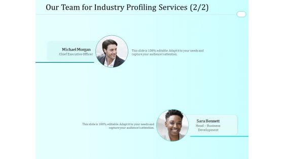 Handling Industry Analysis Our Team For Industry Profiling Services Portrait PDF