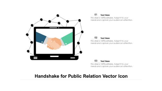 Handshake For Public Relation Vector Icon Ppt PowerPoint Presentation Gallery Influencers PDF