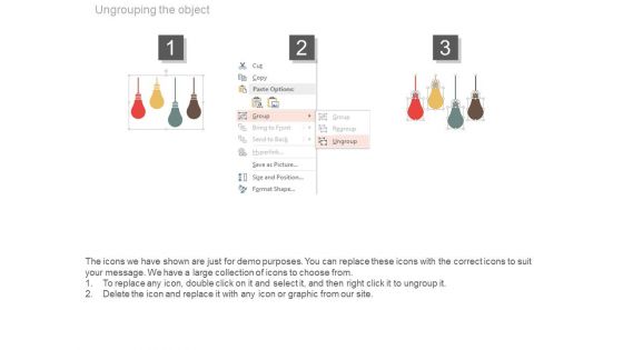 Hanging Bulbs For Business Ideas Powerpoint Slides