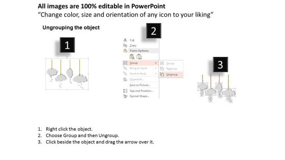 Hanging Cloud Shape Text Tags Powerpoint Templates