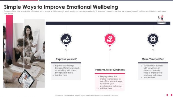 Health And Wellbeing Playbook Simple Ways To Improve Emotional Wellbeing Download PDF