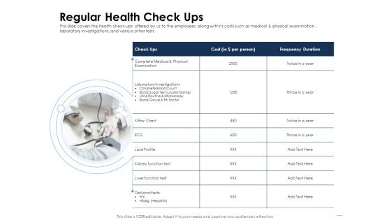 Health Regular Health Check Ups Ppt Infographic Template Deck PDF