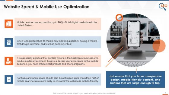 Healthcare Company SEO Approach Improve Website Speed Training Ppt