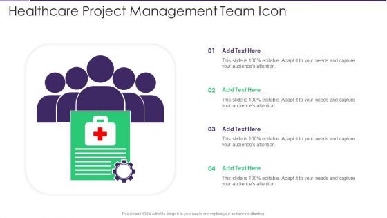 Healthcare Project Management Team Icon Slides PDF