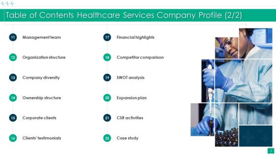 Healthcare Services Company Profile Ppt PowerPoint Presentation Complete Deck With Slides