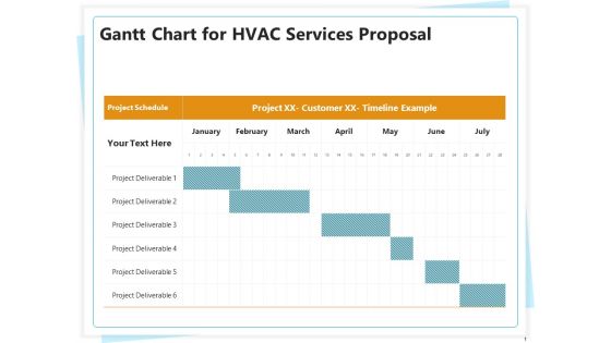 Heating Ventilation And Air Conditioning Installation Gantt Chart For HAVC Services Proposal Ppt Slides Icon PDF