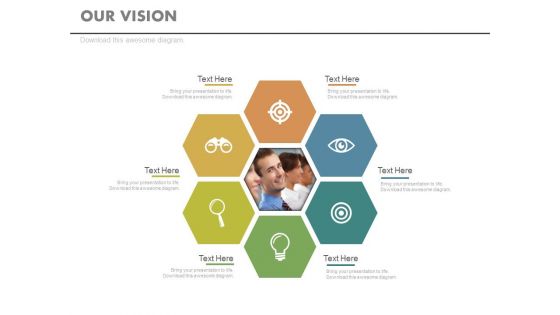 Hexagonal Business Vision Infographic Chart Powerpoint Slides