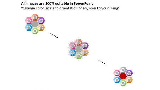 Hexagonal Infographic For Global Business Process Powerpoint Template