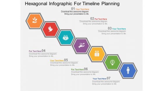 Hexagonal Infographic For Timeline Planning Powerpoint Template