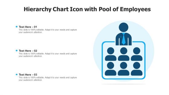 Hierarchy Chart Icon With Pool Of Employees Ppt Infographics Brochure PDF