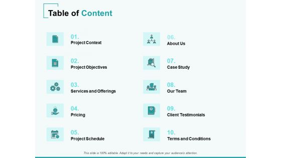 Home Remodeling Proposal Table Of Content Ppt PowerPoint Presentation Summary Master Slide PDF