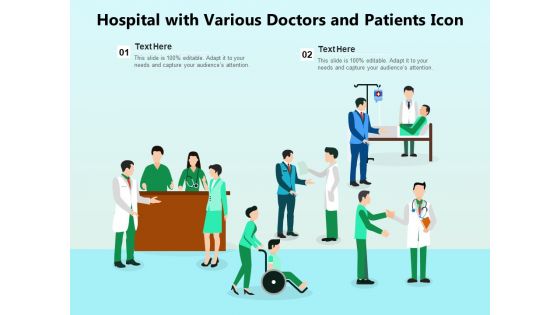 Hospital With Various Doctors And Patients Icon Ppt PowerPoint Presentation File Clipart Images PDF