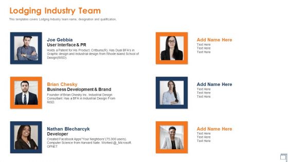 Hospitality Industry Lodging Industry Team Ppt Model Graphics Tutorials PDF
