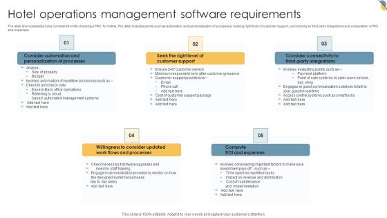 Hotel Operations Management Software Requirements Sample PDF