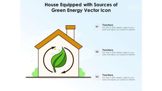 House Equipped With Sources Of Green Energy Vector Icon Ppt PowerPoint Presentation File Clipart Images PDF