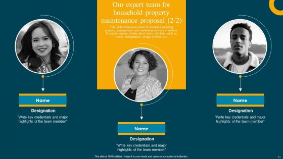 Household Property Maintenance Proposal Ppt PowerPoint Presentation Complete Deck With Slides