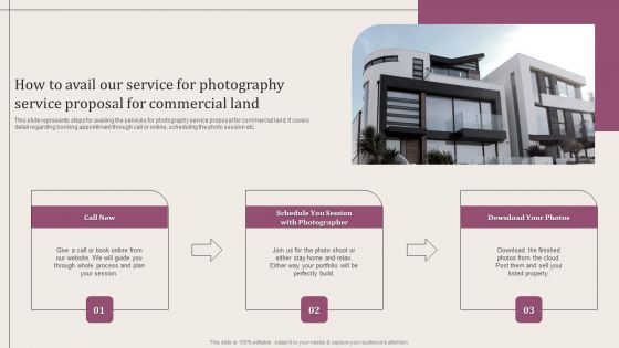How To Avail Our Service For Photography Service Proposal For Commercial Land Themes PDF