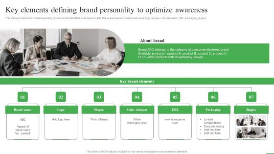 How To Boost Brand Recognition Key Elements Defining Brand Personality To Optimize Diagrams PDF