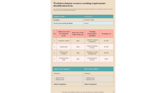 Human Resource Coaching Playbook Template