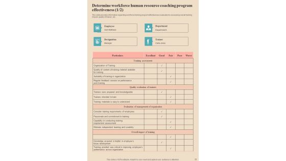 Human Resource Coaching Playbook Template