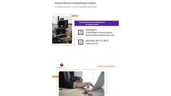 Human Resource Department Address One Pager Documents