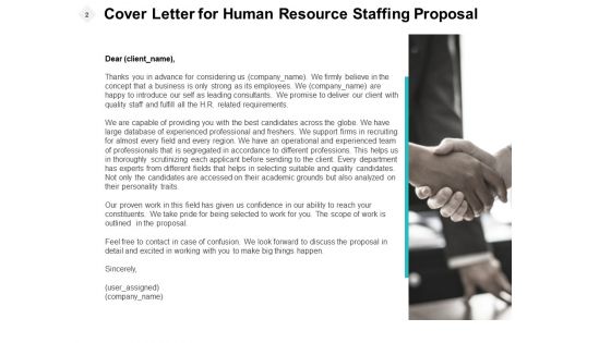 Human Resource Staffing Proposal Ppt PowerPoint Presentation Complete Deck With Slides
