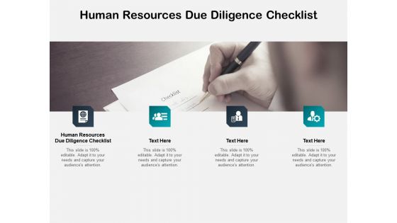 Human Resources Due Diligence Checklist Ppt PowerPoint Presentation Summary Show Cpb Pdf