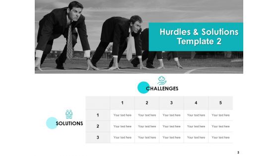 Hurdles And Solutions Ppt PowerPoint Presentation Complete Deck With Slides